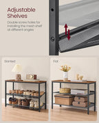VASAGLE Shoe Rack for Entryway, 3-Tier Shoe Rack Organizer with Storage Shelves and Spacious Top, Freestanding, Adjustable, I