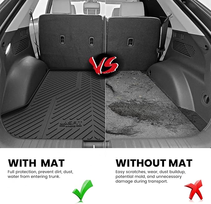 LASFIT Cargo Mat for Hyundai Ioniq 5 2022-2024/ IONIQ 5 N 2025, All Weather TPE Custom Fit Easy Clean Car Trunk Mat for Hyundai Ioniq 5 2022-2024/ IONIQ 5 N 2025 Cargo Liner, Black