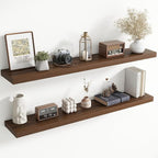 55 Inch Floating Shelves for Wall, 8 Inch Deep Floating Shelf for Storage & Display, Rustic Wall Mounted Shelf with Invisible