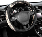 Mossy Oak Camo Steering Wheel Cover - PU Leather and Cotton Twill, Universal Fit 14 1/2 inches to 15 inches - Officially Lice