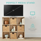 Best Choice Products 9-Cube Storage Organizer, 13.5in Shelf Opening, Bookcase, Display Shelf, Customizable w/ 3 Removable Bac