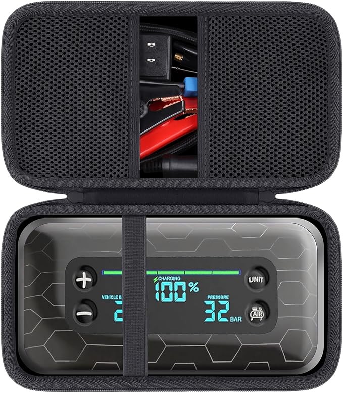 khanka Stroage Case for HALO Bolt Ultimate 2.0/HALO Bolt Air +1750 Portable Car Battery Jump Starter,Case Only (Black)