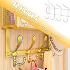 Kaiferty Over The Door Hooks Organizer, Coat Rack Over The Door Storage Hanger Towel Rack, Back of Door Storage Organizer for