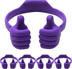 Honsky Cell Phone Tablet Stands (Pack of 5) Thumbs-up Cellphone Holder, Tablet Display Stand, Mobile Smartphone Mount Cradle for Desk Desktop - Universal, Multi-Angle, Cute, Purple