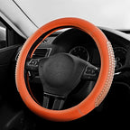 PIC AUTO Steering Wheel Cover, Glitter Gel Particles & Orange Luxury Leather Car Steering Cover, Universal Fit 14.5"-15.5" An