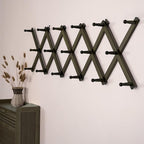 SKOLOO Hat Rack for Wall with 17 Hooks, Solid Wooden, Modern, Expandable Coat Rack Wall Mount for Coats, Hats, Bags, Baseball