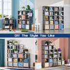 Mavivegue Book Shelf, 20 Cube Storage Organizer, DIY Bookcase, Metal Cube Bookshelf,Tall Book case for Bedroom, Living Room,O