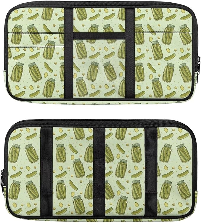 Car Sun Visor Organizer Easy to Store Car Visor Organizer with Multi-Pocket Card Holder Cars Interior Accessories Universal Fit for Most Cars SUV, Cucumbers Print