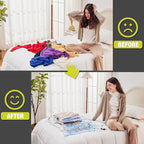 HIBAG Vacuum Storage Bags with Electric Pump, Vacuum Seal Bags for Clothing, Pillows, Blanket Bedding Comforters, 10 pack Lar