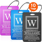 10 PCS Personalized Luggage Tags, Custom Engraved Aluminum Luggage Tags for Family, Metal Luggage Tags for Suitcases, Backpac