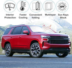 Front Windshield Sun Shade Foldable Car Front Window Sun Shade Windshield Shade Custom Fit for 2021-2025 2026 Chevrolet Tahoe Block UV Rays Accessories Heat Keep Cooler