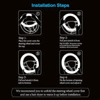 Suede Steering Wheel Cover with Upgraded Silicone Inner Ring, Breathable, Anti-Slip, Leather Universal 14.5 to 15 Inch Steeri