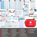 Mini First Aid Kit - 120 Piece Small Waterproof Hard Shell Medical Kit for Car, Home, Office, Travel, Camping, Sports, Outdoo