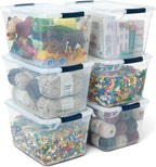 Rubbermaid Cleverstore Clear 32 Qt, 6 Pack Stackable Plastic Storage Bins with Lids, Great for Closet and Laundry Storage, Or