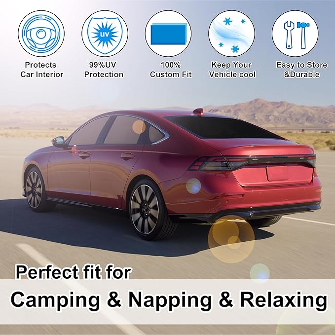 TINGLU Window Shades for Honda Accord 2023-2026 Accessories Car Side Full Windows Windshield Sun Shade Sun UV Rays & Privacy Protection for Camping,Napping,and Relaxing 8PCS