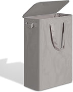 efluky Slim Laundry Basket with Lid, Narrow Laundry Hamper with Handles, Collapsible Dirty Clothes Hamper, Tall Laundry Bin f