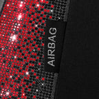 CAR PASS Bling Diamond Black Leather Car Seat Covers for 2 Front Interior Sets, Waterproof Shining Glitter Sparkly Crystal Un