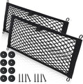 Small Cargo Net for Car Trunk Storage,2 Pack Elastic Mesh Net Pocket Organizer Pouch Bag,Stretchable Automotive Cargo Nets wit