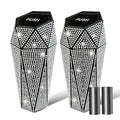 NBTEPEM 2 PCS Bling Car Trash Can with Lid, Bling Car Accessories Trash Bin, Leakproof Auto Garbage Can with 60 Trash Bags, Multipurpose Organizers and Storage for Home, Office (Silver Diamond)