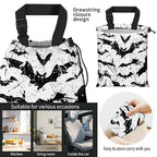 Car Trash Bag Large Hanging Can for Back of Seat, Cute Waterproof Car Garbage Bag for Vehicle, Travelling, Outdoor Cool Black Bats