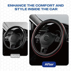 Skechers Memory Foam Steering Wheel Cover,Piping Microfiber Leather Steering Wheel Cover Sporty Universal Fit 14" 1/2-15" Car
