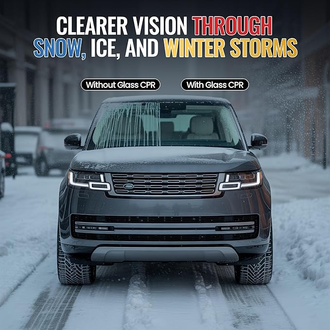 Glass Cleaner & Rain Repellent – Premium Ceramic 2-in-1 Formula Cleans & Protects – Streak-Free Shine for Windshields, Window
