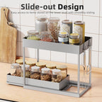 Simple Trending Under Sink Organizer 2 Pack, Sink Pull-Out Sliding Storage Cabinet, 2-Tier Under Shelf Organizer for Kitchen 