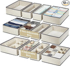 DECOMOMO Drawer Organizer for Baby – Clothes Organizer & Storage Dividers for Nursery, Storage Bins for Underwear, Bra, Socks