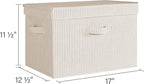 StorageWorks Fabric Storage Bins with Lid, Decorative Storage Boxes for Shelves, Stackable Closet Organizer Basket with Handl