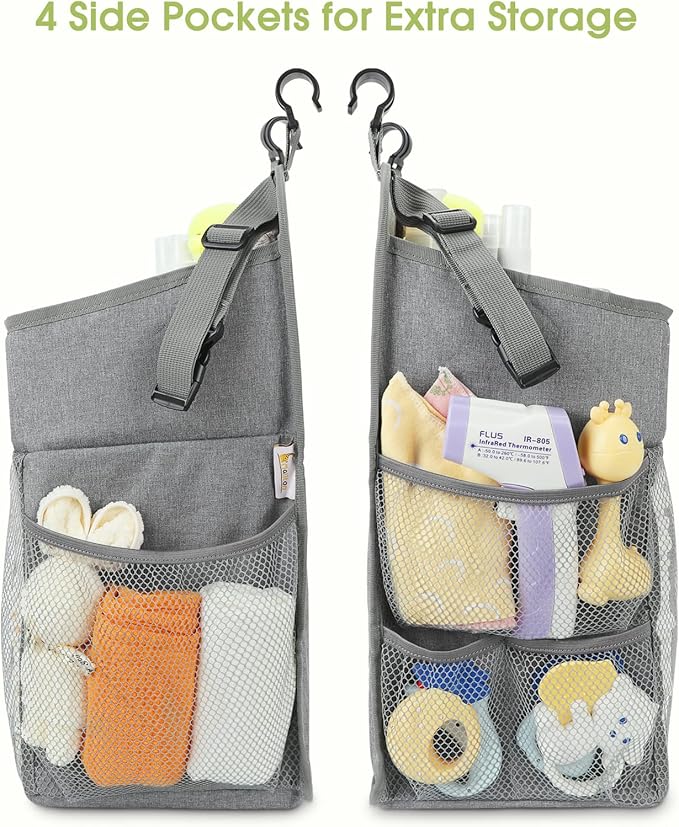 Maliton Changing Table Diaper Organizer - Baby Hanging Diaper Stacker Nursery Caddy Organizer for Cribs Playard Baby Essentia