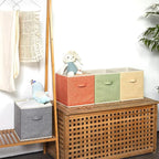 Storage Cube Organizer Bin 10.5" x 10.5" x 11" Large Boxes Fabric Basket with Handles for Organizing Shelves Closet Clothes 4