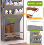 VERONLY Door Shoe Organizer, Over The Door Hanging Shoe Rack with Large Pockets, Space Saving Shoe Storage for Closet, Entryw