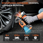Tire Inflator Portable Air Compressor, 150PSI & 20 V Rechargeable Battery Powered Handheld Air Pump, cordless tire inflator 5X Faster Portable Tire Inflator for Car, Truck, Motorcycle, Bike, Balls