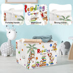Clastyle Reading Corner School Classroom Book Basket 36L Large Monkey Book Tree Shelf Basket for Kid Nursery Room Collapsible