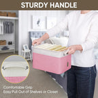 BALEINE 3 Pack Fabric Closet Storage Bins for Shelves, Linen Closet Organizers and Storage, Decorative Baskets for Organizing