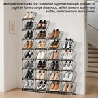 SMILHELTD Vertical Shoe Rack 8 Tiers Narrow Clear Sneaker Storage Holder Luxurious Slim Tall Organizer Space Saving Shelf for