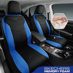 Skechers Memory Foam Seat Covers,Leather Car Seat Covers, Ultimate Comfort & Support Front Seat Covers Airbag Compatible, Aut