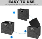 Posprica Storage Cubes,12×12 Storage Bins,Foldable Storage Baskets Fabric Drawers Containers for Shelf Cabinet Bookcase,Thick