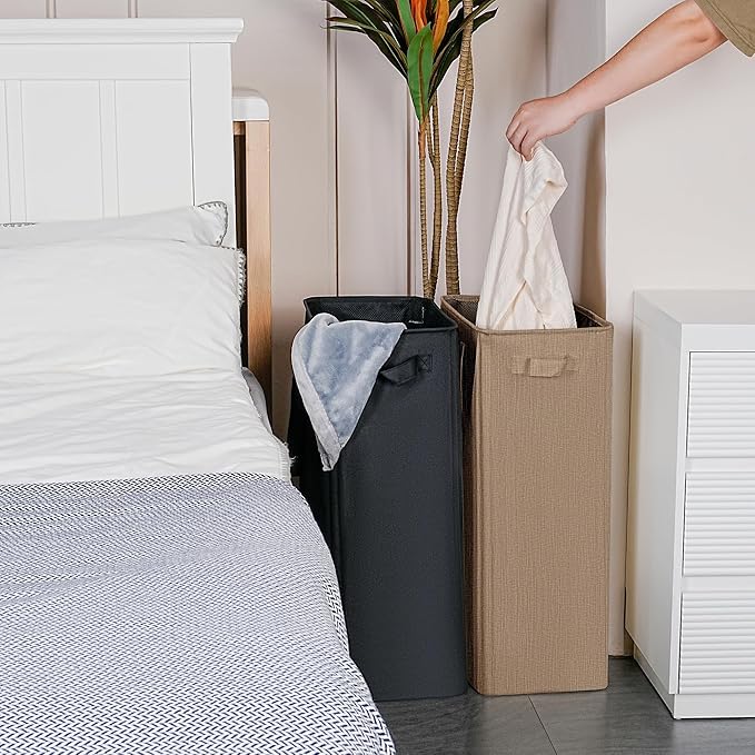 efluky Slim Laundry Basket, Narrow Laundry Hamper with Handles, Collapsible Dirty Clothes Hamper, Tall Laundry Bin for Laundr