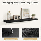 Fun Memories Floating Shelves for Wall, Rustic Wood Wall Mounted Shelves for Bathroom, Bedroom, Living Room & Kitchen, Storag