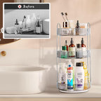 360 Rotating Makeup Organizer, 3 Tier Large Capacity Lazy Susan Bathroom Counter Organizer, Skincare Organizers, Spinning Per