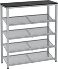 VASAGLE Shoe Rack for Entryway, 5-Tier Shoe Rack Organizer with Storage Shelves and Spacious Top, Freestanding, Adjustable, I