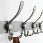 Dseap Coat Rack Wall Mount - 29.5” Long 8-Tri-Hooks Heavy Duty Coat Hanger Rail Wall Hooks for Hanging Coats Hats Clothing Cl