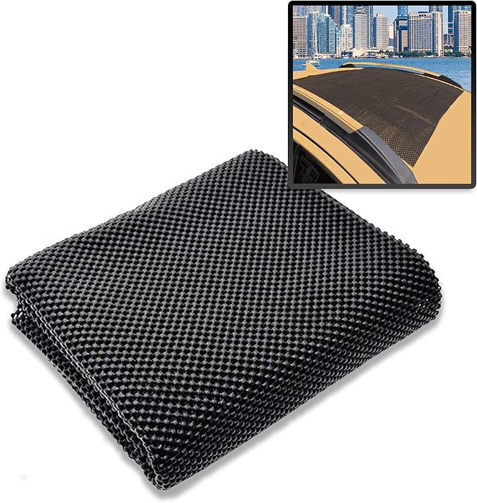 Zento Deals Extra Strong Car Roof Mat for Cargo Bag - Mesh Rubber Mat for Car Roof Carrier Bag-Anti-Slip, Extra-Cushioning, Car Roof Padding, and Home Rubber Mat, Grip, Universal Usage, Car Roof Racks