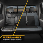 Cat MeshFlex Charcoal & Black Rear Seat Cover for Car – Durable Canvas & Mesh Design 60/40 Split Bench Protector for Cars, Tr