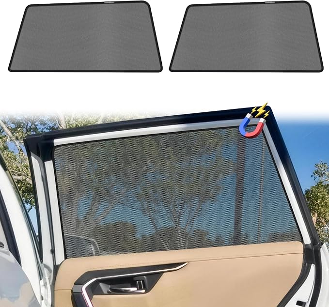 KUST Car Window Shades for 2019-2025 Toyota RAV4 Accessories, Breathable Mesh Magnetic Window Covers, Rear Back Side Window Sun Shades UV Block Privacy Protection for Baby Camping Napping 2PCS