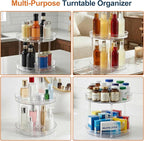 2-Tier Vitamin Storage Organizer, Rotary Turntable Organizer for Vitamin Bottles and Medicine Bottle, Vitamin Bottle Organize