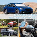3PCS Car Window Shades Front Windshield Sun Shade Foldable Window Shade Custom Fit for 2023-2026 Subaru Impreza WRX Sedan Hatchback WRX STI Anti-UV Rays Block Heat