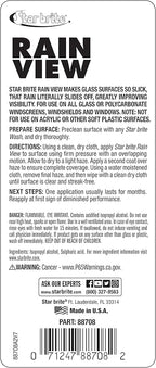 STAR BRITE Rain View Water Repellent for Glass Windshields - 8 OZ (088708)