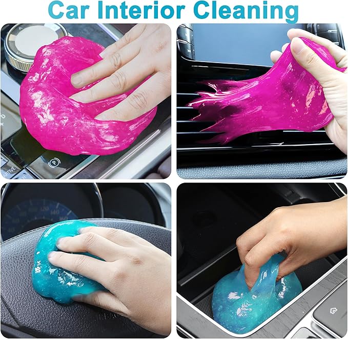 FiveJoy Car Cleaning Gels, 4-Pack Universal Auto Detailing Tools Car Interior Cleaner Putty, Dust Cleaning Mud for PC Tablet 